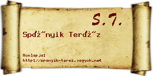 Spányik Teréz névjegykártya